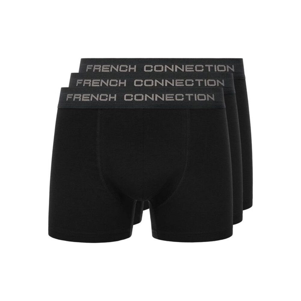 French Connection Mens FC1 Boxer Shorts (Pack of 3) / Black